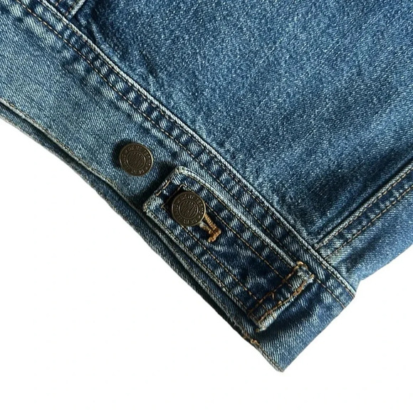 Vintage ‘92 Designer Donna Karan NY Denim Felt Letterman Vest Streetwear Retro - Picture 10 of 11